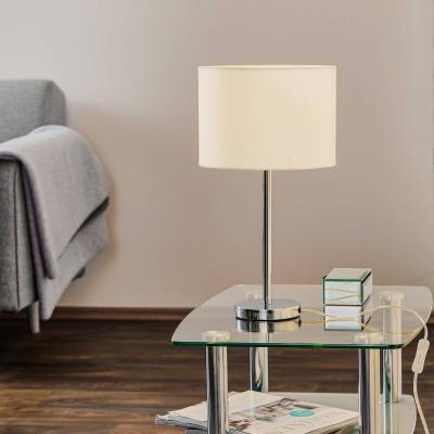Maarit asztali lámpa textilbúrával, fehér/króm