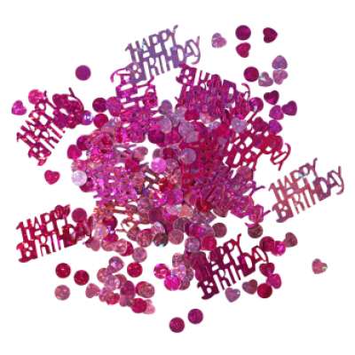 Amscan Konfetti - Happy Birthday fólia rózsaszín 15 g