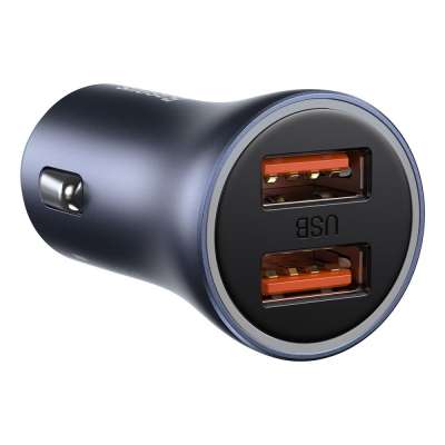 Baseus Golden Contactor Pro autós töltő, 2x USB, 40W (szürke)