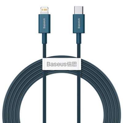 USB-C kábel a Lightning Baseus Superior sorozathoz, 20 W, PD, 2 m (kék)