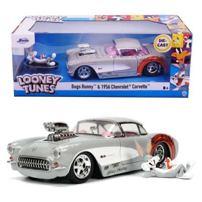 Jada - Looney Tunes 1956 Chevy Corvette fém autómodell figurával - 1:24