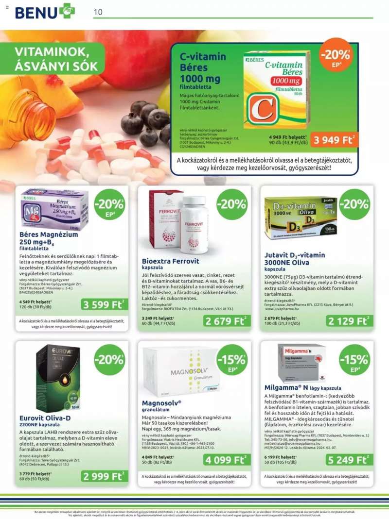 BENU Gyógyszertárak BENU Akcios Kiadvány Március 10 oldal
