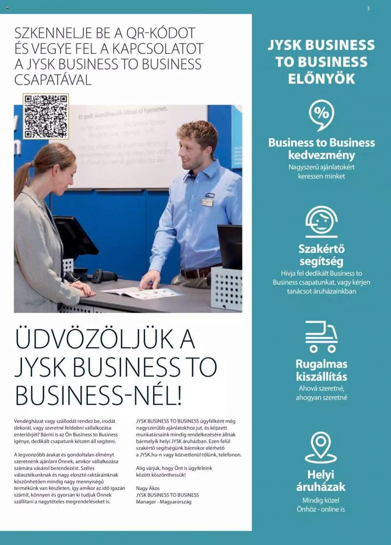 JYSK Business to Business katalógus 3 oldal
