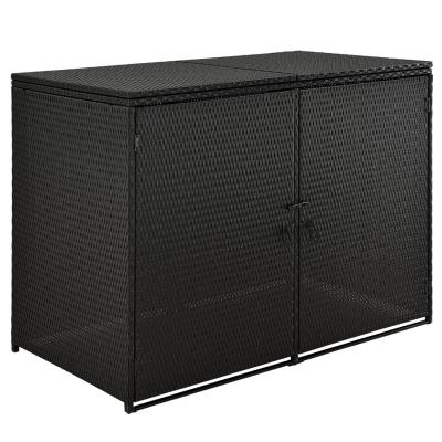 Box Mol 1, 2m hulladéktárolókra ̨ fekete, polirattanból 2 ajtóval