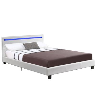 Kárpitozott ágy Verona 120 x 200 cm LED világítással fehér színben