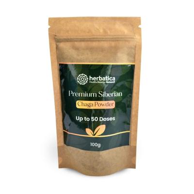 Prémium szibériai Chaga 100% por - 100g - Herbatica