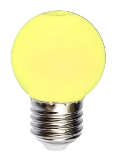 LED kis gömb 1W E27 SÁRGA 1 év garancia