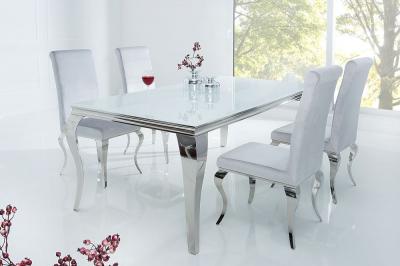 Étkezőasztal Rococo 180 cm fehér / ezüst