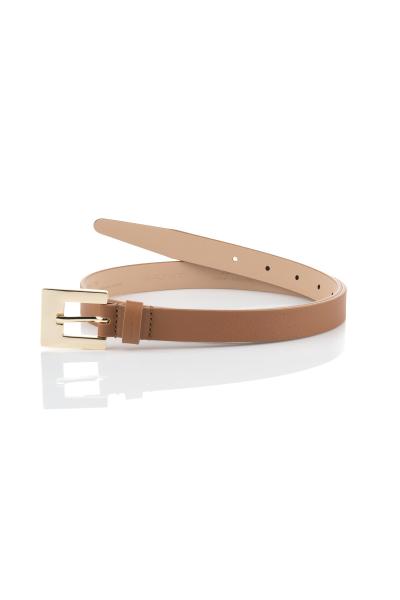 ÖV GANT SQUARE BUCKLE SLIM BELT CINNAMON BROWN