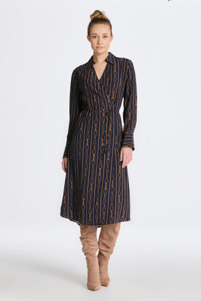 RUHA GANT REG ROPE STRIPE WRAP DRESS EVENING BLUE