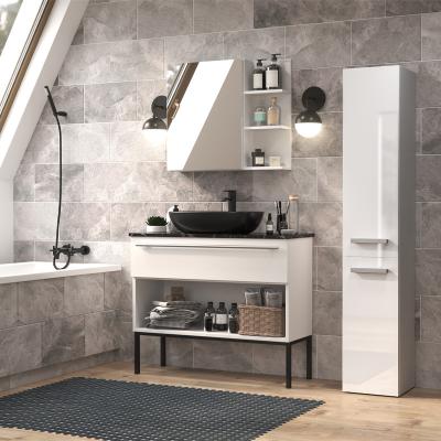 Drohmo Nel I fürdőszoba szekrény, 31x174x30 cm, fehér