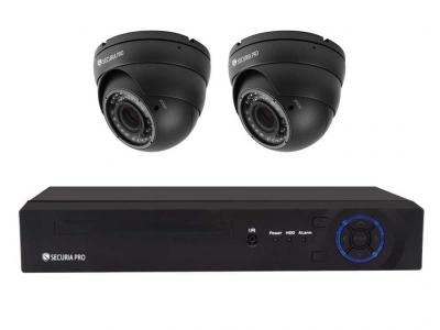 Securia Pro IP kamera rendszer 5MPx NVR2CHV5-B DOME Felvétel: merevlemez nélkül