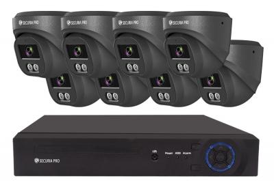 Securia Pro kamera rendszer NVR8CHV4S-B DOME smart, fekete Felvétel: 3 TB merevlemez