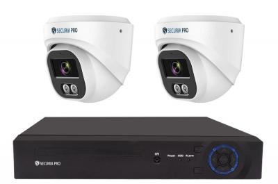 Securia Pro kamera rendszer NVR2CHV5S-W DOME smart, fehér Felvétel: 1 TB merevlemez