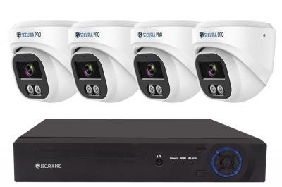 Securia Pro kamera rendszer NVR4CHV4S-W DOME smart, fehér Felvétel: 3 TB merevlemez