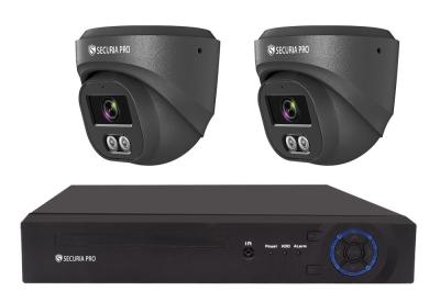 Securia Pro IP kamerarendszer NVR2CHV8S-B DOME smart SONY, fekete Felvétel: merevlemez nélkül