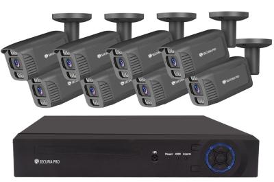 Securia Pro IP kamerarendszer NVR8CHV8S-B smart SONY, fekete Felvétel: 8 TB merevlemez