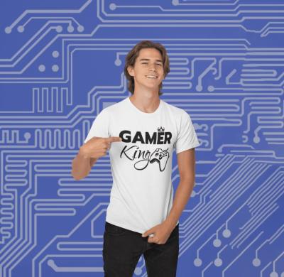 Gamer King fehér póló
