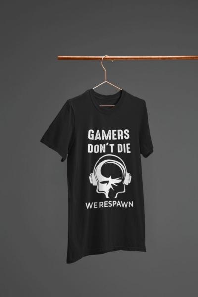 Gamers respawn fekete póló