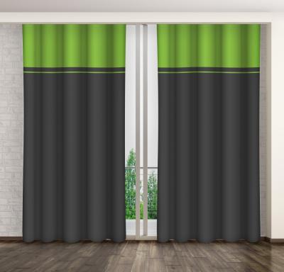 Szürke-zöld dekoratív drapéria a nappaliba Hossz: 250 cm
