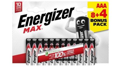 Energizer Max tartós mikró elem AAA LR03 B12