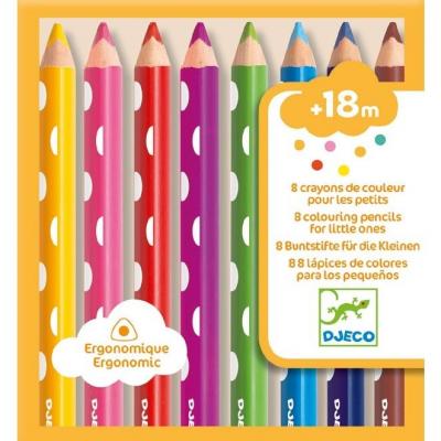 Vastag ceruza - 8 színű ceruza szett a legkisebbeknek - Colouring pencils for little ones - Djeco