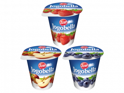 Zott Jogobella joghurt (eper, alma-fahéj, áfonya) 150g