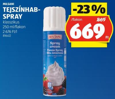 MILSANI TEJSZÍNHAB-SPRAY