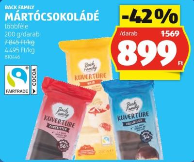 BACK FAMILY MÁRTÓCSOKOLÁDÉ