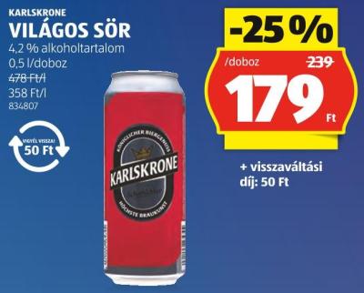 KARLSKRONE VILÁGOS SÖR