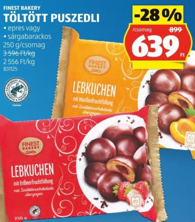 FINEST BAKERY TÖLTÖTT PUSZEDLI