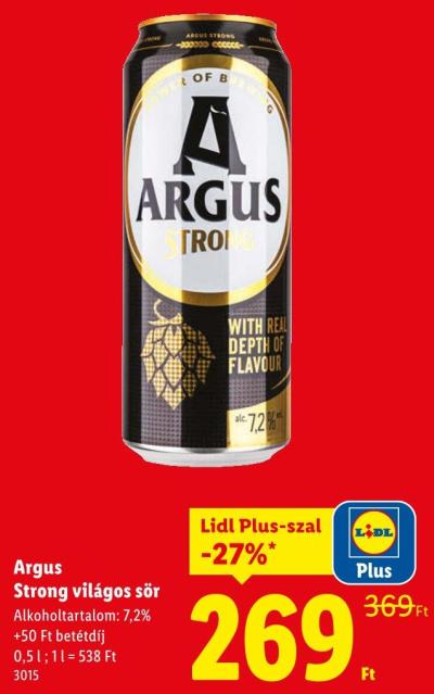 Argus Strong világos sör