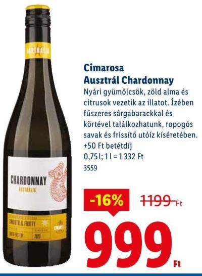 Cimarosa Ausztrál Chardonnay