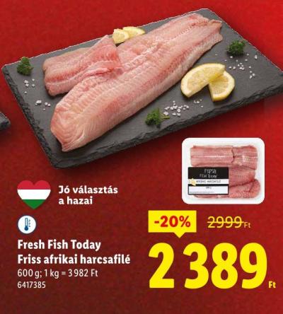 Fresh Fish Today Friss afrikai harcsafilé