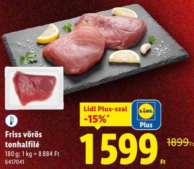 Friss vörös tonhalfilé