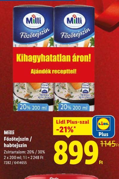 Milli Főzőtejszín / habtejszín