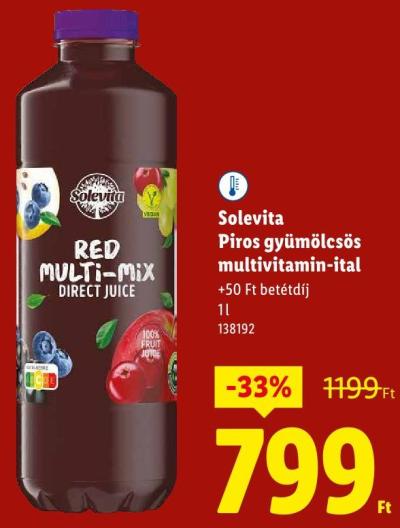 Solevita Piros gyümölcsös multivitamin-ital