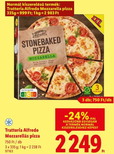 Trattoria Alfredo Mozzarellás pizza