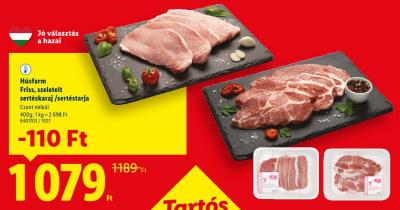 Húsfarm Friss, szeletelt sertéskaraj / sertéstarja