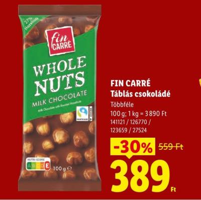 FIN CARRÉ Táblás csokoládé