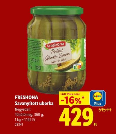 FRESHONA Savanyított uborka