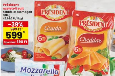 Président szeletelt sajt