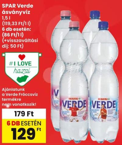 SPAR Verde ásványvíz