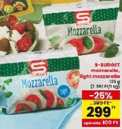 S-BUDGET mozzarella, light mozzarella