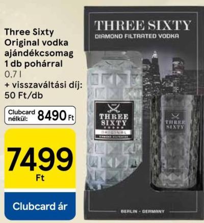 Three Sixty Original vodka ajándékcsomag