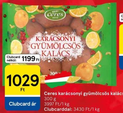 Ceres karácsonyi gyümölcsös kalács