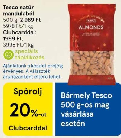 Tesco natúr mandulabél