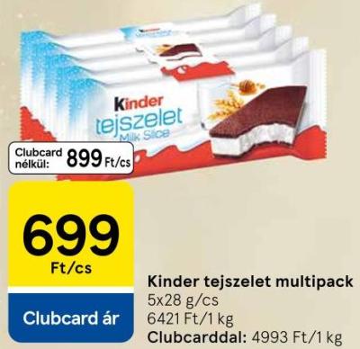 Kinder tejszelet multipack