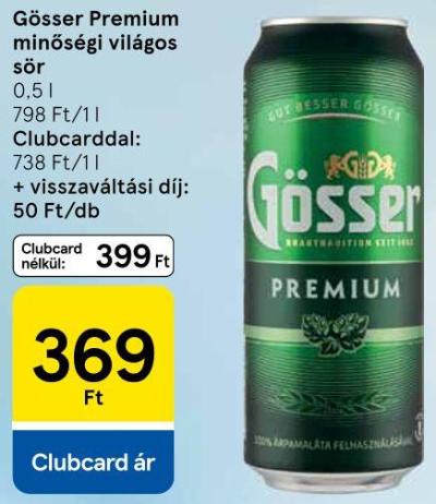 Gösser Premium minőségi világos sör
