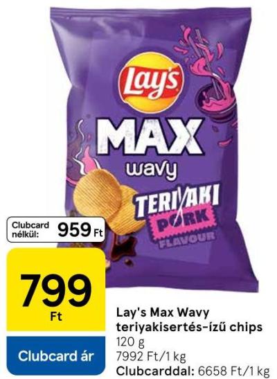 Lays Max Wavy teriyakisertés-ízű chips